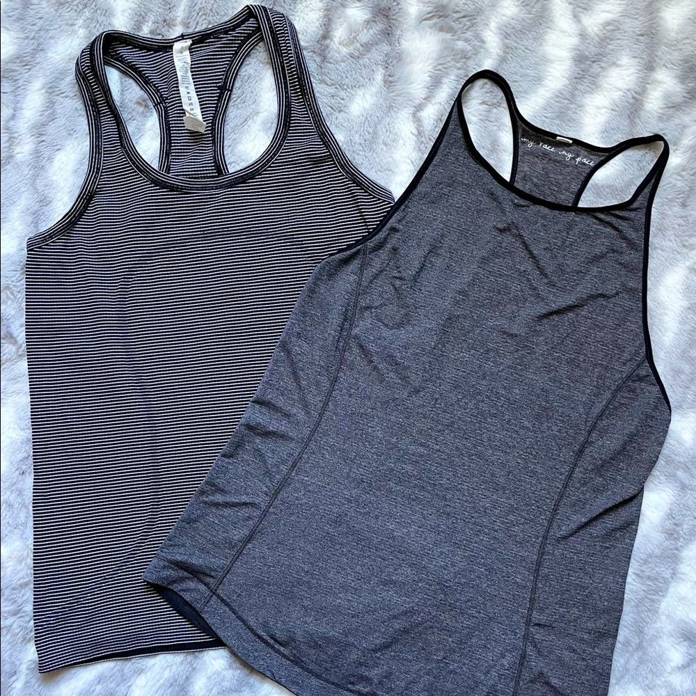 Two Lululemon racerback tank tops size 4 & 6
